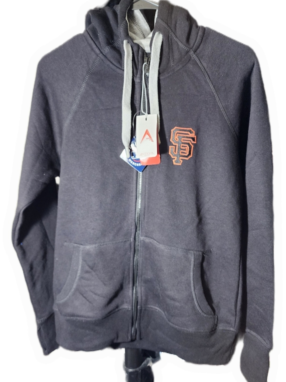 Women's San Francisco Giants Antigua Black Victory Full-Zip Hoodie Size Small